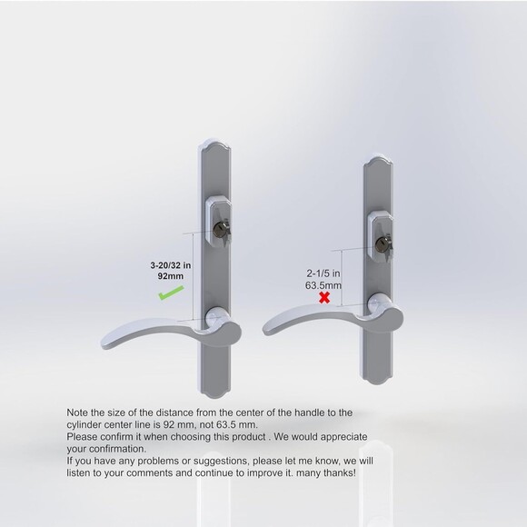 House Guard Hinged Patio Door Handle System (Brass) - Picture 8 of 12